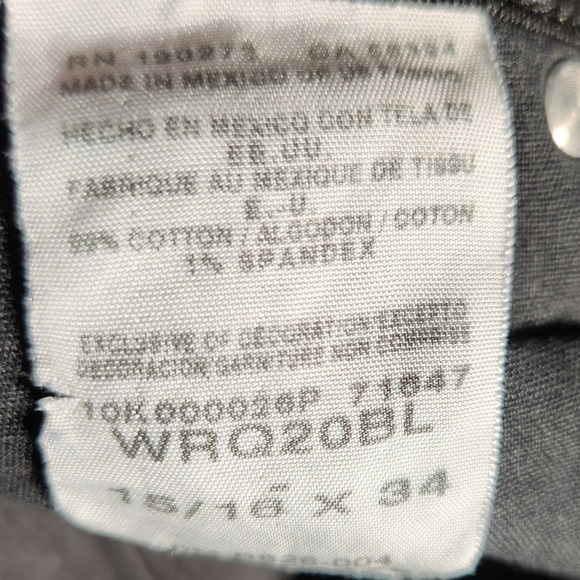 Wrangler Q-Baby Riding Jeans Women's 15/16 36X34 Black Excellent Bootcut WRQ20BL - Picture 8 of 13